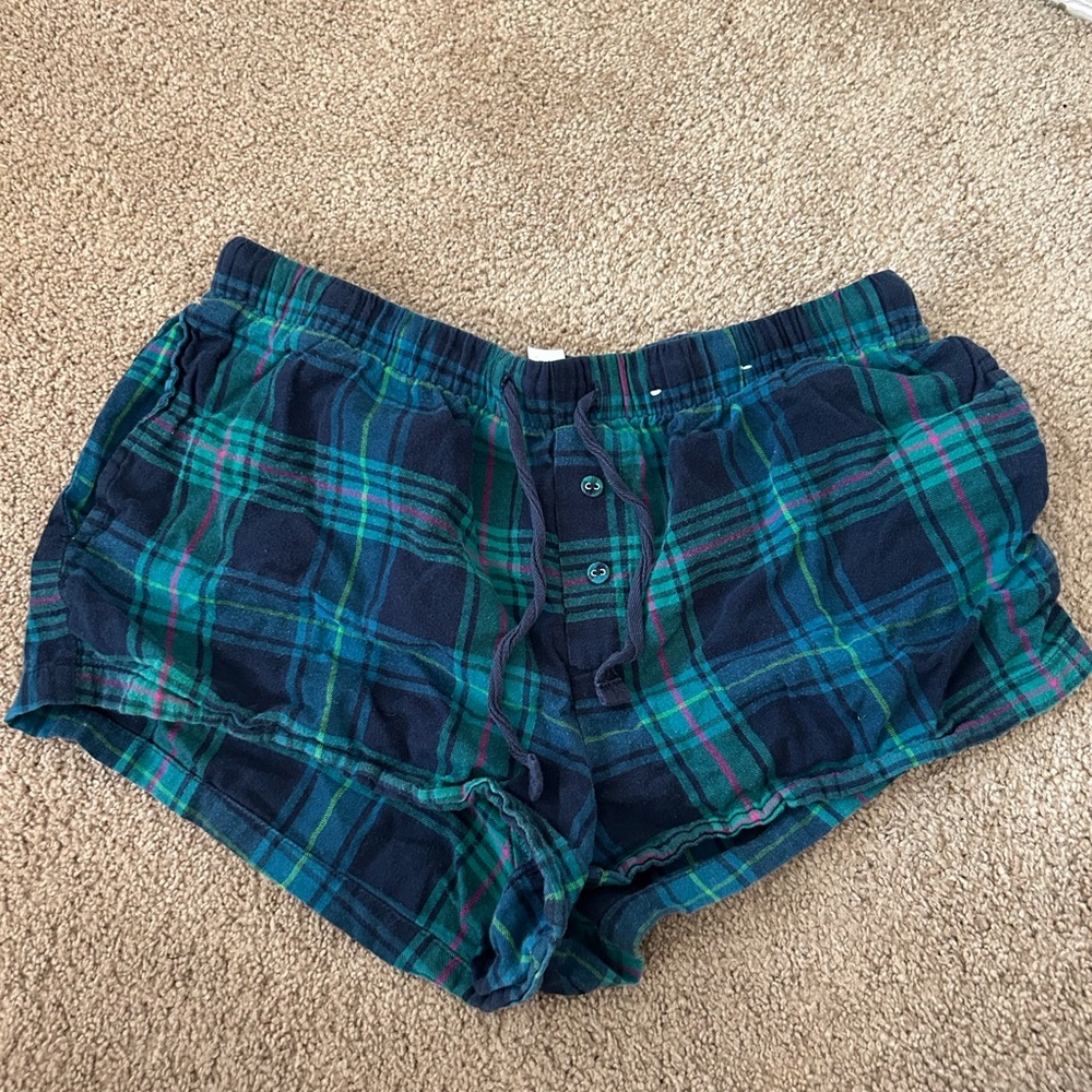Target Plaid Pajama Shorts - Blue and Green